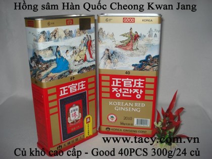 KOREAN RED GINSENG - GOOD 40PCS 300g/24 roots
