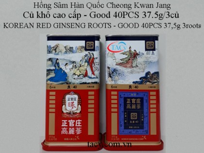 KOREAN RED GINSENG - GOOD 40PCS 37,5g/3roots