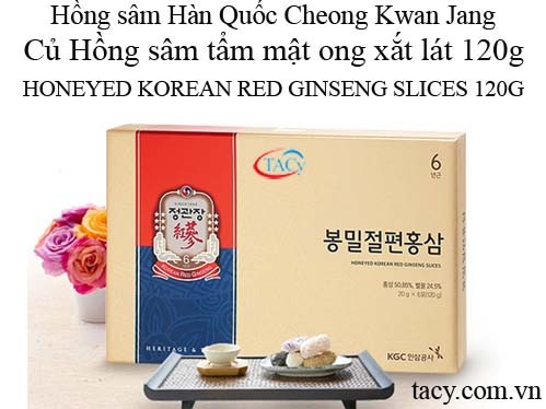 Hồng sâm tẩm mật ong xắt lát KGC hộp 120g